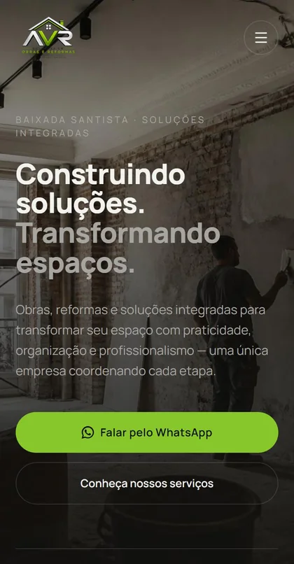 O mesmo site aberto no celular